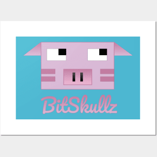 Bitskullz bit pig blue colors Posters and Art